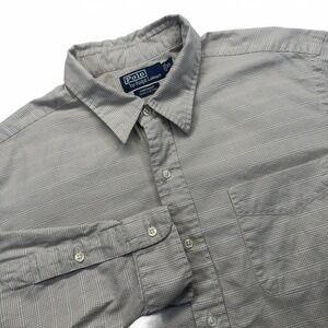 Polo Ralph Lauren Gardner Button Down Shirt Men's XL Beige Micro Check Cotton